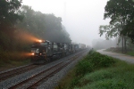 NB intermodal coming out of the thick fog